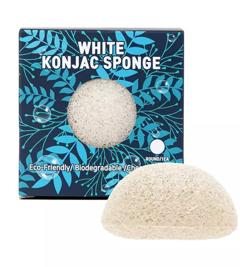 Trimay Очищающий спонж конняку - White Konjac Sponge, 1 шт