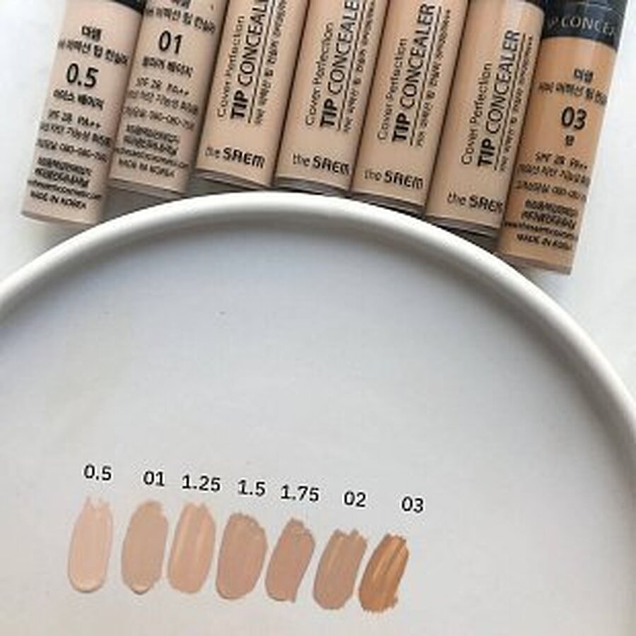 The Saem Локальный консилер против несовершенств - Cover Perfection Tip Concealer #1.25 Light Beige, 6,5г.