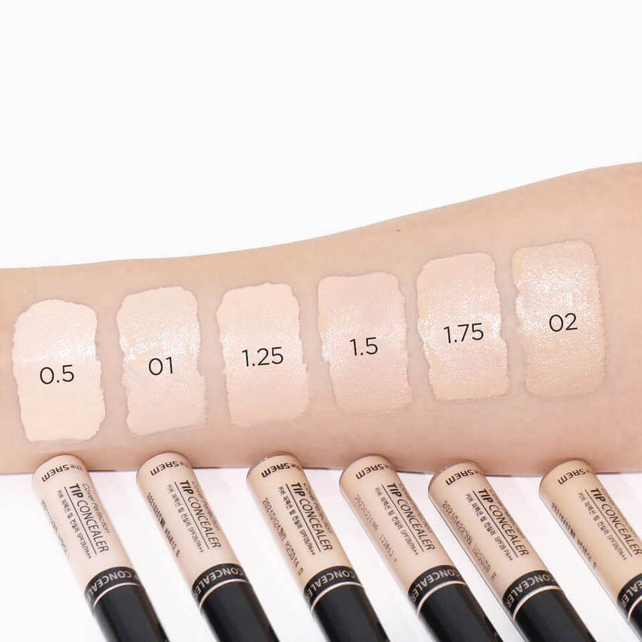 The Saem Локальный консилер против несовершенств - Cover Perfection Tip Concealer #1.25 Light Beige, 6,5г.